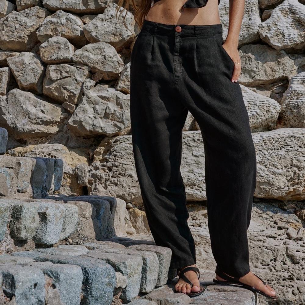 Zara Darted Linen Pants Size S